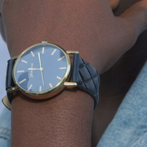 Geneva black watch for women